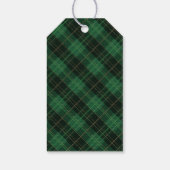 Elegante groene geruite Kerstmis Persoonlijk Cadeaulabel (Achterkant)