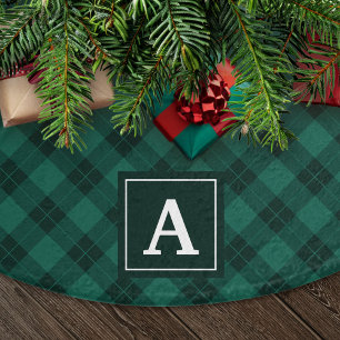 Elegante groene geruite monogram kerstboom rok