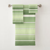 Elegante groene gestreepte bad handdoek (Insitu)