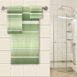 Elegante groene gestreepte  bad handdoek