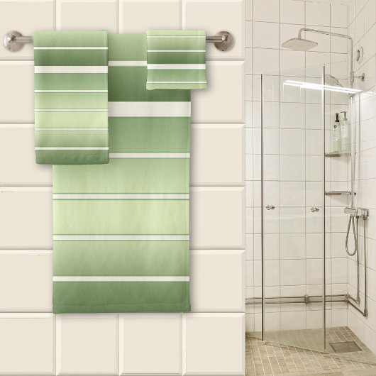 Elegante groene gestreepte bad handdoek