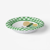 Elegante groene gingham & ballonnen 1e verjaardag papieren kommen (Gebogen)