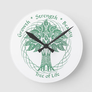 Elegante Groene Glitter Boom des Levens Zen Yoga Ronde Klok