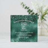 Elegante groene glitter en Folie bruiloft Kaart (Staand voorkant)