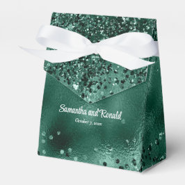 Elegante groene glitter & Folie bruiloft Bedankdoosjes