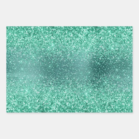 Elegante groene glitter sprankeling inpakpapier vel (Voorkant 2)