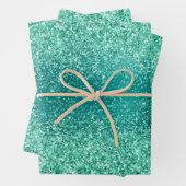 Elegante groene glitter sprankeling inpakpapier vel (In situ)
