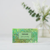 Elegante groene glitter visitekaartje (Staand voorkant)