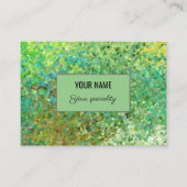 Elegante groene glitter visitekaartje (Voorkant)
