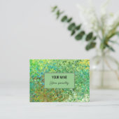 Elegante groene glitter visitekaartje (Staand voorkant)