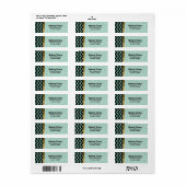 Elegante groene glitter zwart chevron gouden accen etiket (Full Sheet)