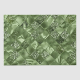 Elegante groene glitters diamant roosterpatroon tissuepapier