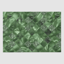 Elegante groene glitters diamant roosterpatroon tissuepapier