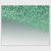 Elegante groene glitterscascade met ombré-effect cadeaupapier (Vlak)