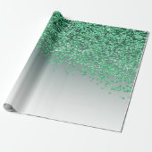 Elegante groene glitterscascade met ombré-effect cadeaupapier (Uitgerold)
