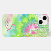 Elegante groene glitterslierten tie-dye Case-Mate iPhone case (Achterkant (horizontaal))