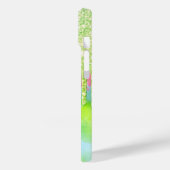 Elegante groene glitterslierten tie-dye Case-Mate iPhone case (Achterkant / Links)