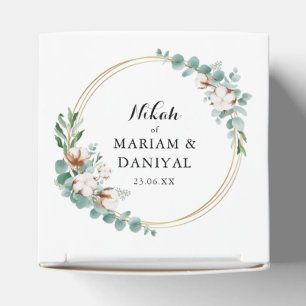 Elegante groene goud bloemige moslim nikah-huwelij bedankdoosjes