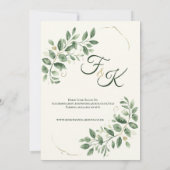 Elegante Groene Goud Botanische Script Personalise Kaart (Achterkant)