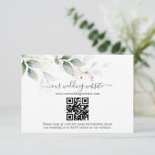 Elegante groene goud  Eucalyptus QR-code bruiloft  Informatiekaartje (Staand voorkant)