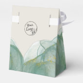 Elegante groene goud glitters - Personaliseer + Lo Bedankdoosjes (Achterkant)