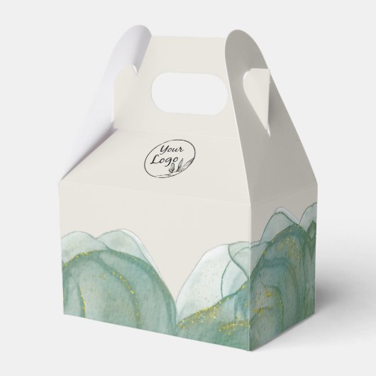 Elegante groene goud glitters - Personaliseer + Lo Bedankdoosjes (Achterkant)