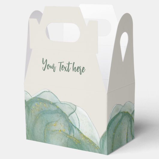 Elegante groene goud glitters - Personaliseer + Lo Bedankdoosjes (Geopend)