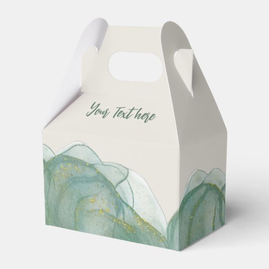 Elegante groene goud glitters - Personaliseer + Lo Bedankdoosjes (Voorkant Zijde)