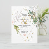 Elegante groene goud trouw verlovingsfeest (Staand voorkant)