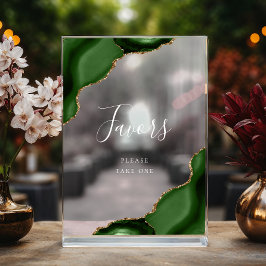 Elegante groene gouden agaat huwelijksgunsten acryl bord