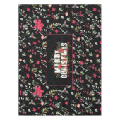 Elegante groene gouden bladeren en rode Holly bess Tafelkleed (Voorkant)