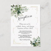 Elegante groene gouden confetti huwelijksdetails informatiekaartje (Voorkant)