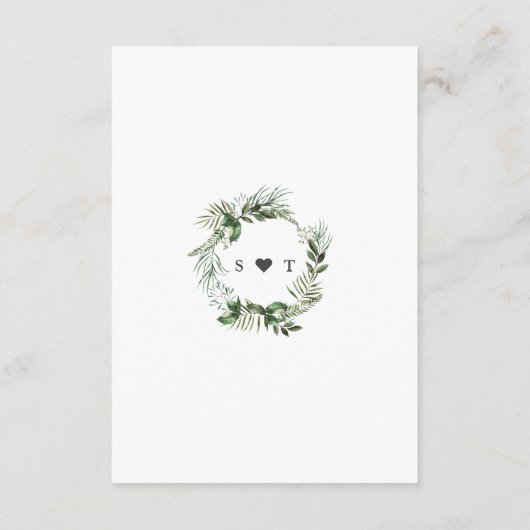 Elegante groene gouden confetti huwelijksdetails informatiekaartje (Achterkant)