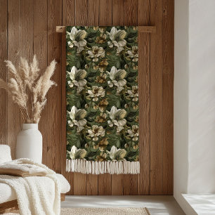 Elegante groene gouden deken botanische chic accen