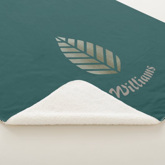 Elegante groene gouden dennen gepersonaliseerd sherpa deken (3/4)
