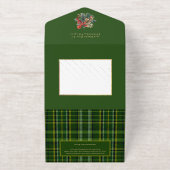 Elegante groene/gouden folie geplakt Holly foto All In One Uitnodiging (Buiten)