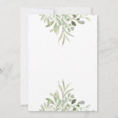 Elegante groene gouden geometrische script bruilof kaart (Achterkant)