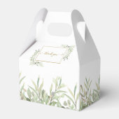 Elegante groene gouden geometrische trouw bedankdoosjes (Achterkant)