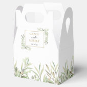 Elegante groene gouden geometrische trouw bedankdoosjes (Geopend)