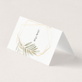 Elegante groene gouden geometrische trouw-RSVP kaa Kaart