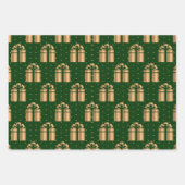 Elegante groene gouden glitter inpakpapier vel (Voorkant 2)