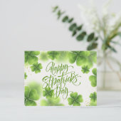 Elegante groene gouden glitter St. Patricksdag-scr Briefkaart (Staand voorkant)