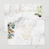 Elegante groene gouden kalligrafie RSVP w-maaltijd Uitnodiging Briefkaart (Voorkant / Achterkant)