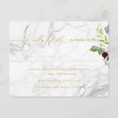 Elegante groene gouden kalligrafie RSVP w-maaltijd Uitnodiging Briefkaart (Achterkant)