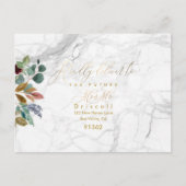 Elegante groene gouden kalligrafie RSVP w-maaltijd Uitnodiging Briefkaart (Voorkant)