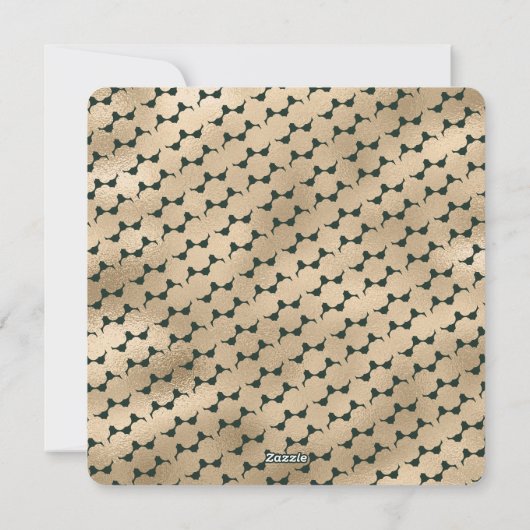 Elegante Groene Gouden Kat Eigenaar Foto Meowy Ker Feestdagenkaart (Achterkant)