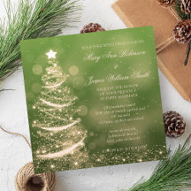 Elegante groene & gouden kerst bruiloft
