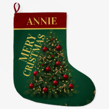 Elegante groene gouden kerst sok