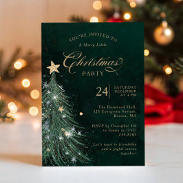 Elegante groene gouden kerstfeest uitnodiging