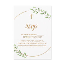 Elegante groene gouden kruis christelijke trouwdag